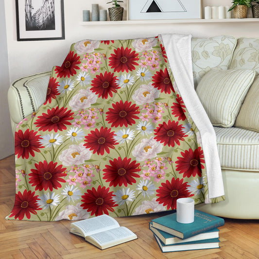 Gerberas Pattern Print Design GB07 Fleece Blanket