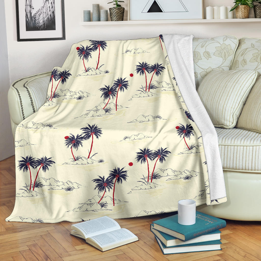 Palm Tree Pattern Print Design PT08 Fleece Blanket