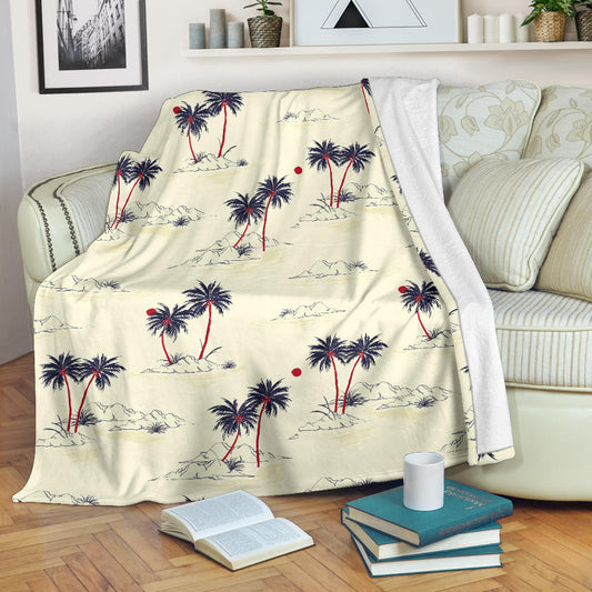 Palm Tree Pattern Print Design PT08 Fleece Blanket