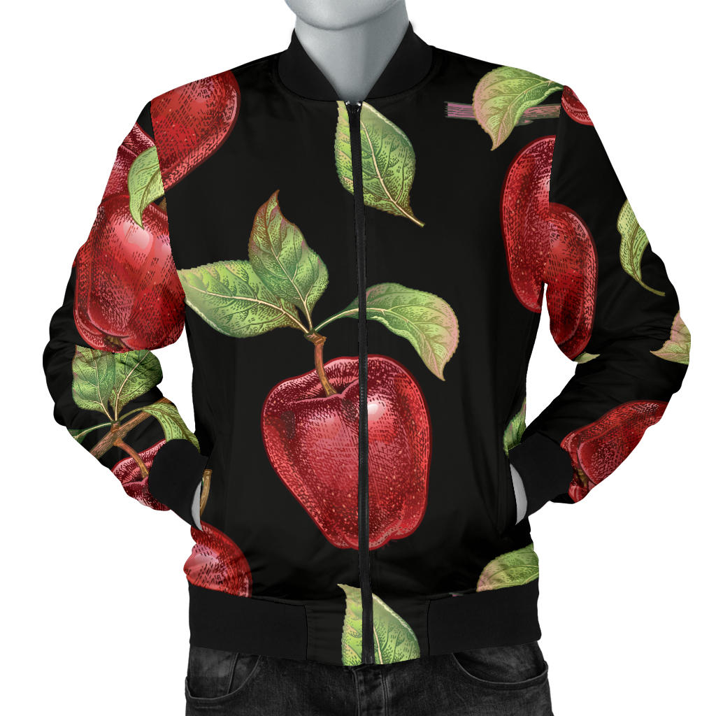 Apple Pattern Print Design AP011 Men Bomber Jacket