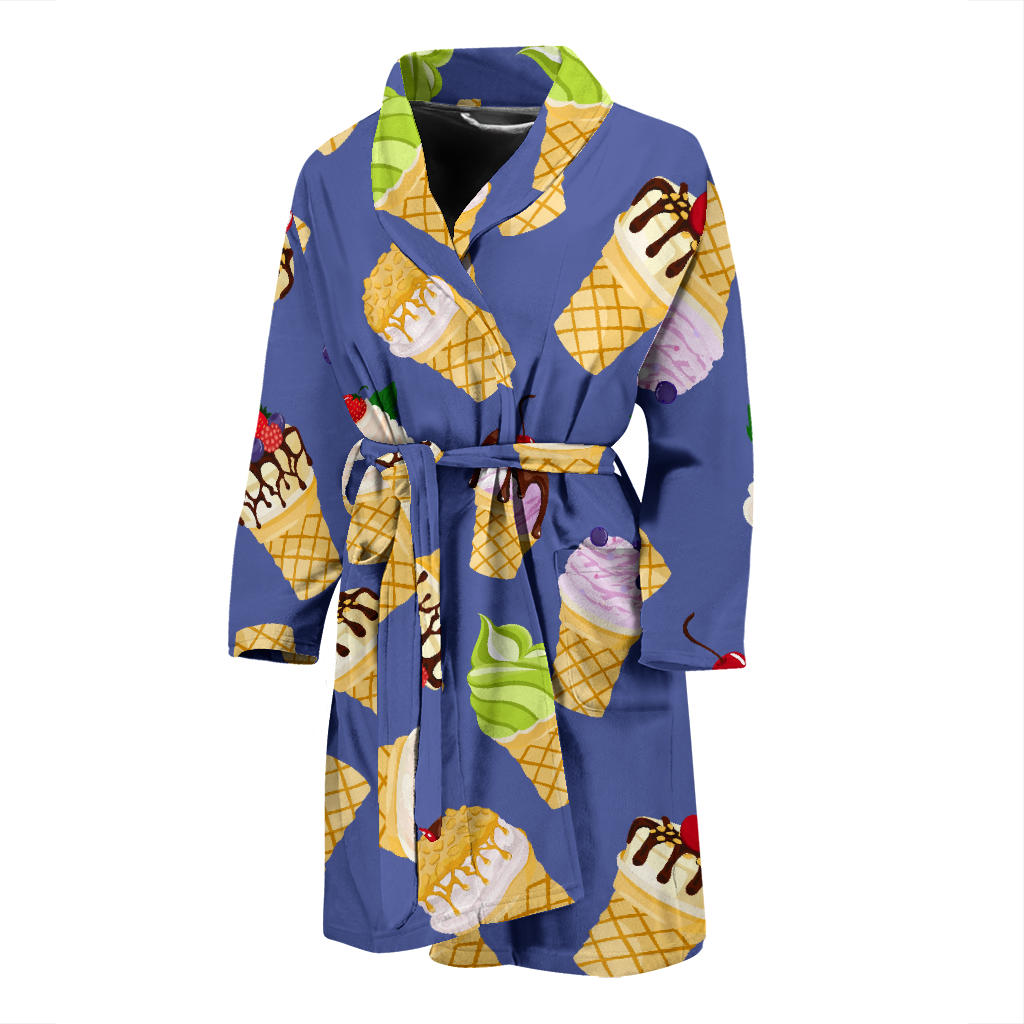Ice Cream Pattern Print Design IC03 Men Bathrobe