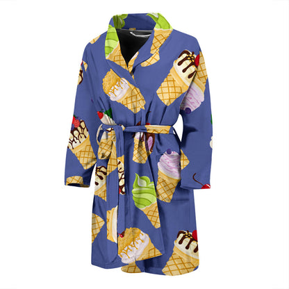 Ice Cream Pattern Print Design IC03 Men Bathrobe