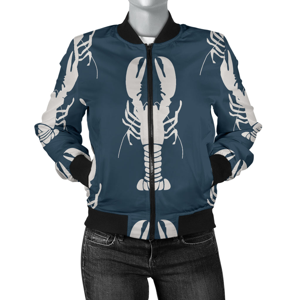 Lobster Pattern Print Design 02 Women's Bomber Jacket