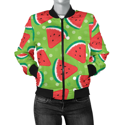 Watermelon Pattern Print Design WM05 Women Bomber Jacket