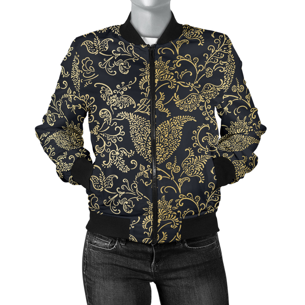 Brocade Pattern Print Design 04 Women's Bomber Jacket