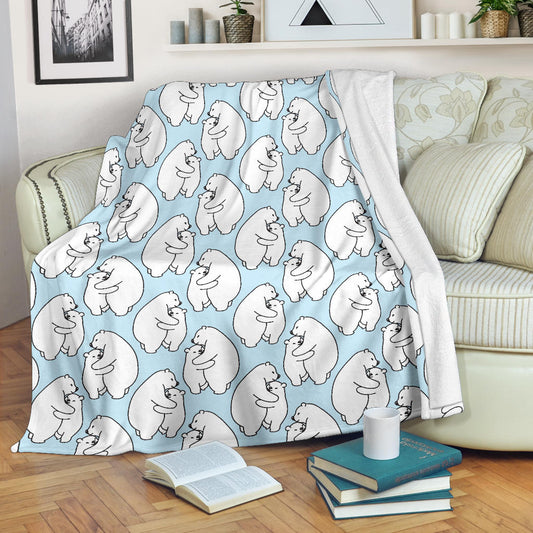 Polar Bear Pattern Print Design PB08 Fleece Blanket