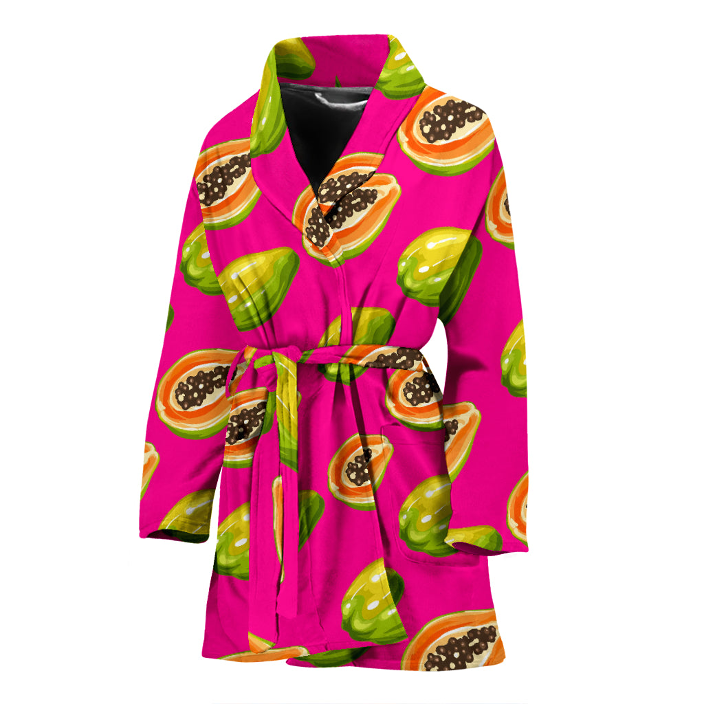 Papaya Pattern Print Design PP02 Women Bathrobe