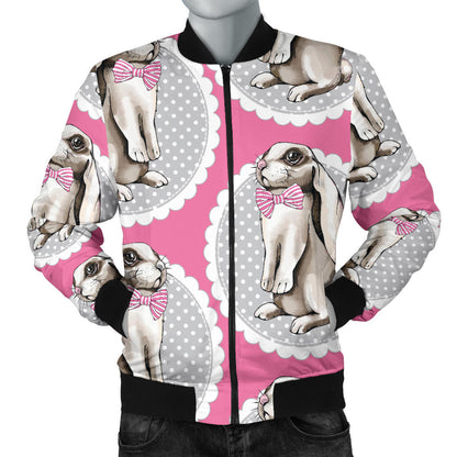 Rabbit Pattern Print Design RB019 Men Bomber Jacket