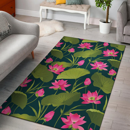Water Lily Pattern Print Design WL09 Area Rugs
