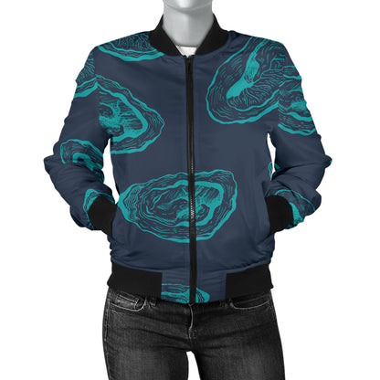 Oyster Pattern Print Design 01 Women's Bomber Jacket