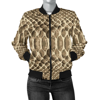 Python Pattern Print Design A02 Women's Bomber Jacket