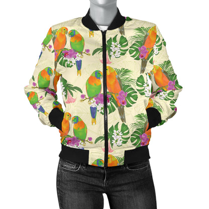 Conures Pattern Print Design 02 Women's Bomber Jacket