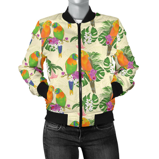 Conures Pattern Print Design 02 Women's Bomber Jacket