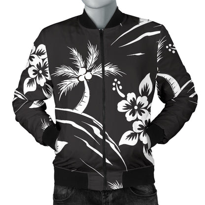 Palm Tree Pattern Print Design PT02 Men Bomber Jacket