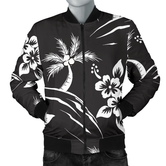 Palm Tree Pattern Print Design PT02 Men Bomber Jacket