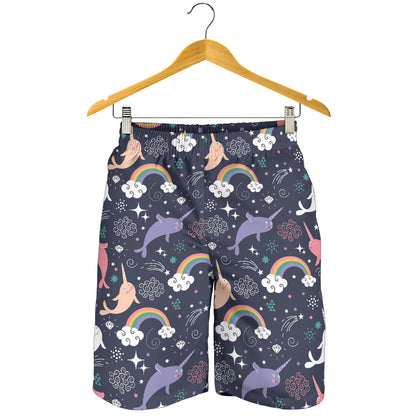 Narwhal Pattern Print Design 01 Mens Shorts