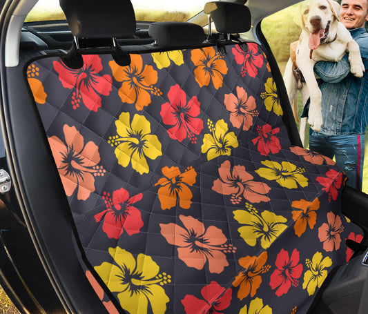 Hibiscus Pattern Print Design HB024 Rear Dog  Seat Cover