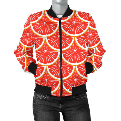 Grapefruit Pattern Print Design GF07 Women Bomber Jacket