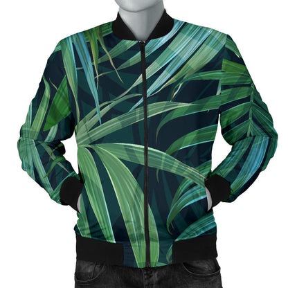 Tropical Flower Pattern Print Design TF011 Men Bomber Jacket