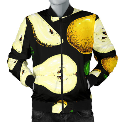 Pear Pattern Print Design PE01 Men Bomber Jacket