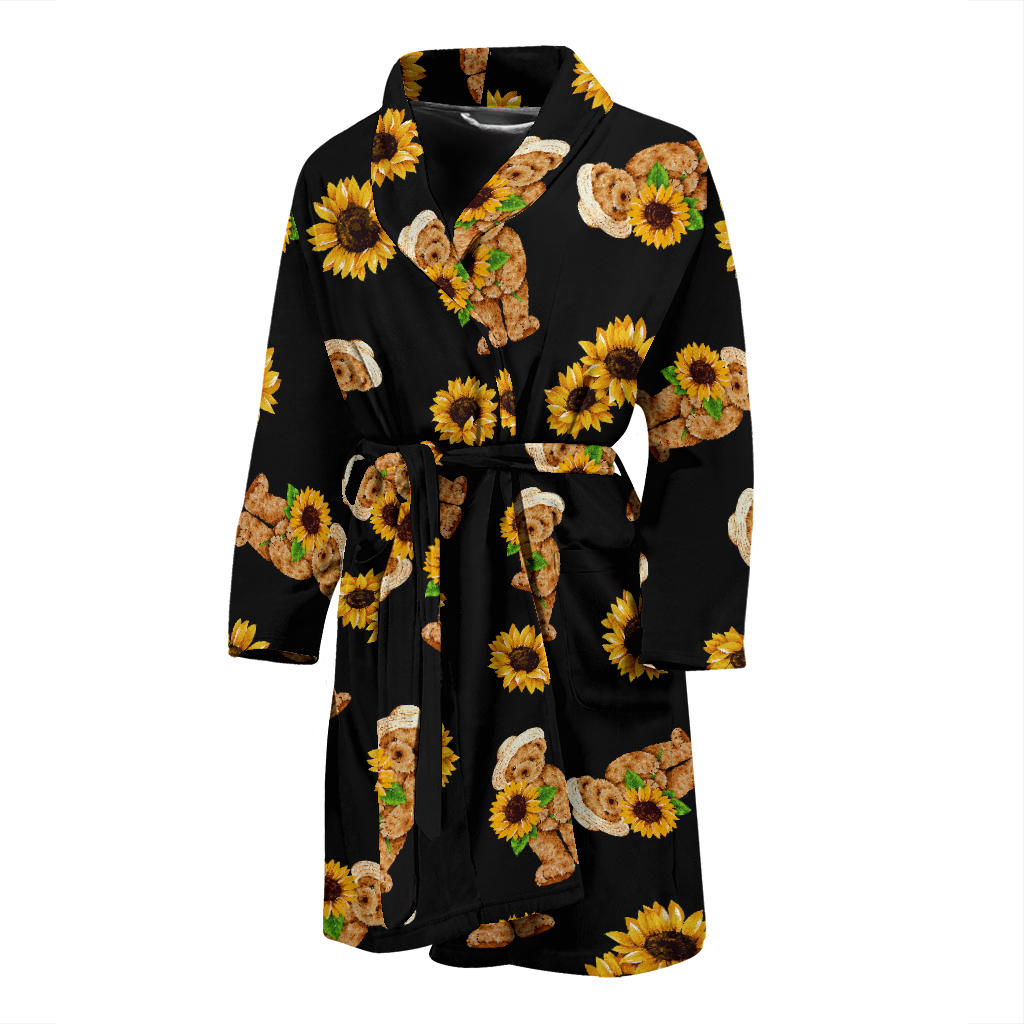 Sunflower Pattern Print Design SF016 Men Bathrobe