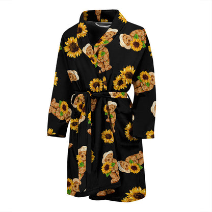 Sunflower Pattern Print Design SF016 Men Bathrobe