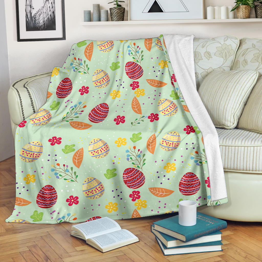 Easter Eggs Pattern Print Design RB07 Fleece Blanket