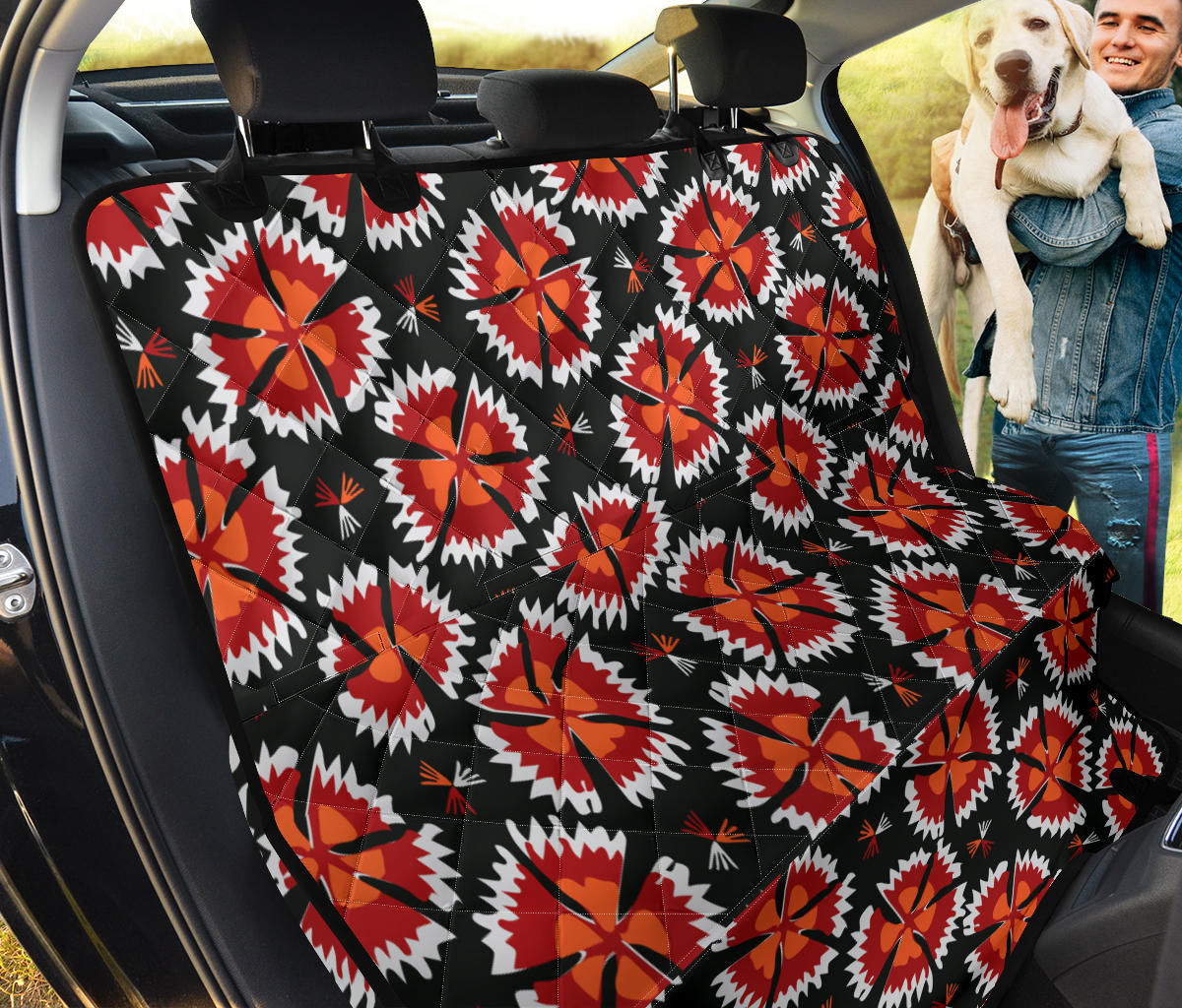 Carnations Pattern Print Design CN03 Rear Dog  Seat Cover