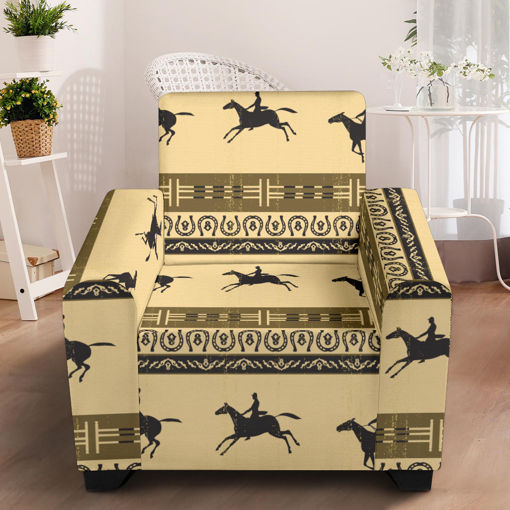 Horse Pattern Prnt Armchair Slipcover