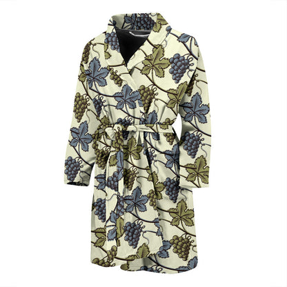 Grape Pattern Print Design GP03 Men Bathrobe