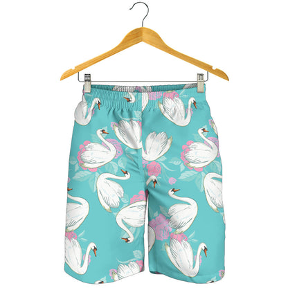 Swan Pattern Print Design 03 Mens Shorts