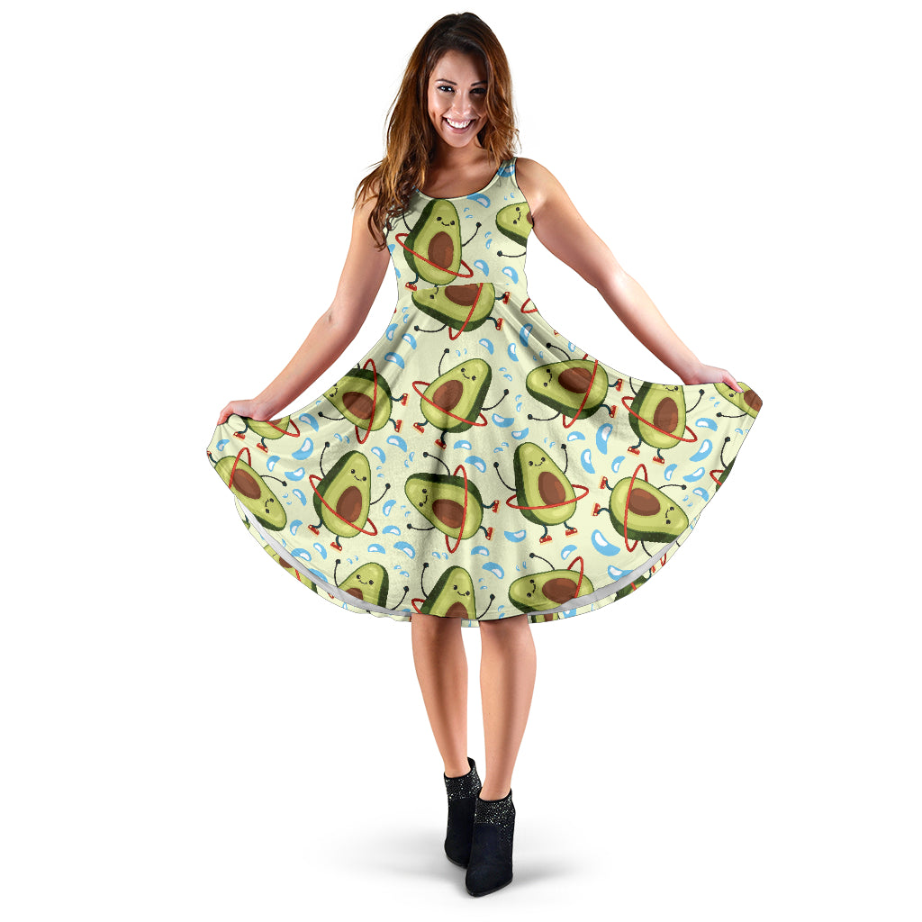 Avocado Pattern Print Design AC02 Midi Dress