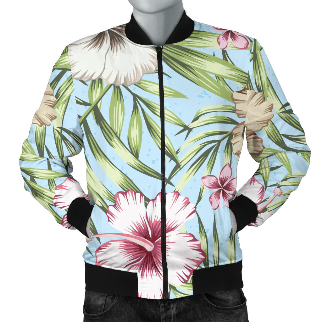 Tropical Flower Pattern Print Design TF05 Men Bomber Jacket
