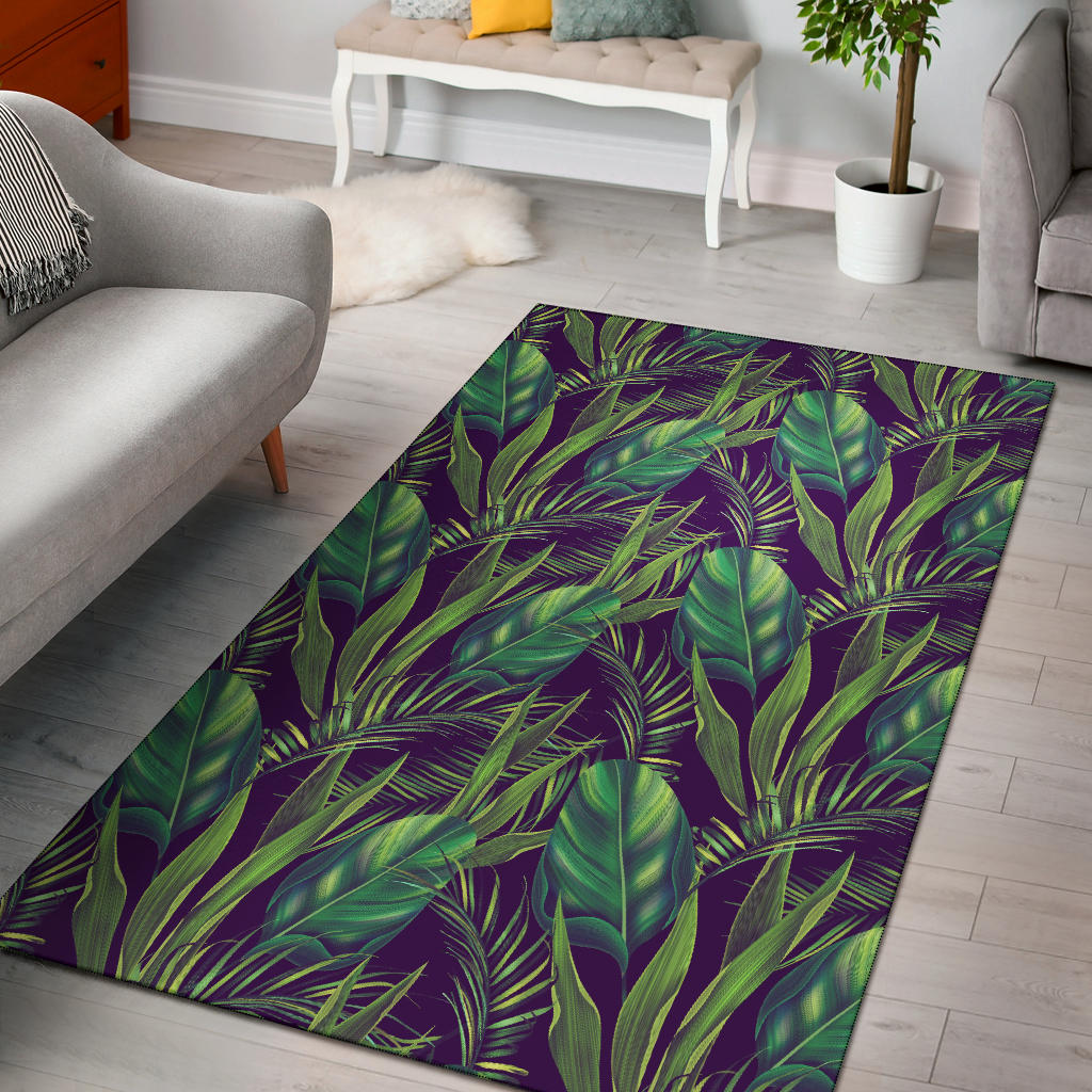 Palm Leaves Pattern Print Design PL03 Area Rugs