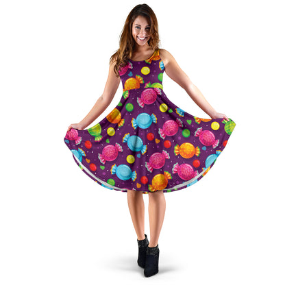 Candy Pattern Print Design CA05 Midi Dress