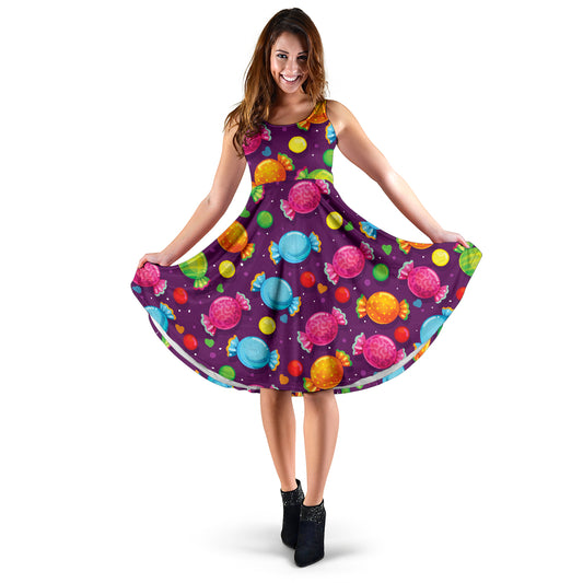 Candy Pattern Print Design CA05 Midi Dress