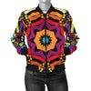 Kaleidoscope Pattern Print Design 01 Women's Bomber Jacket