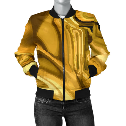 Liquid Pattern Print Design 03 Women's Bomber Jacket