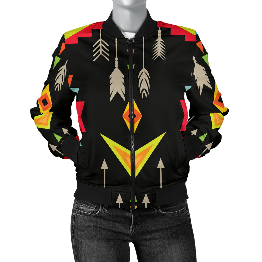 Native Pattern Print Design A05 Women's Bomber Jacket