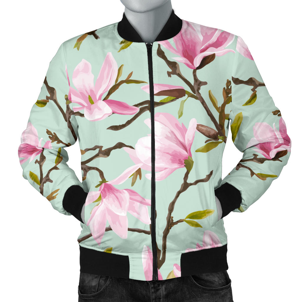 Magnolia Pattern Print Design MAG04 Men Bomber Jacket