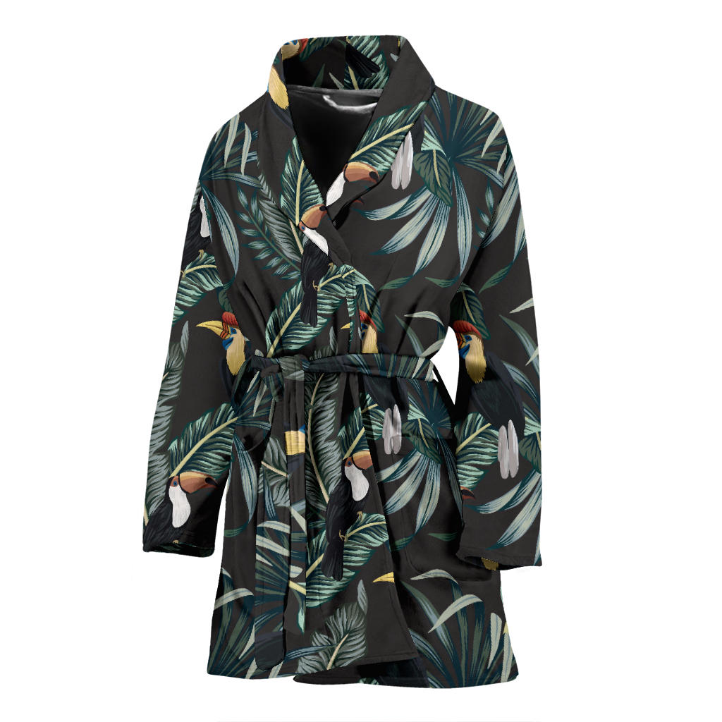 Rainforest Pattern Print Design RF06 Women Bathrobe