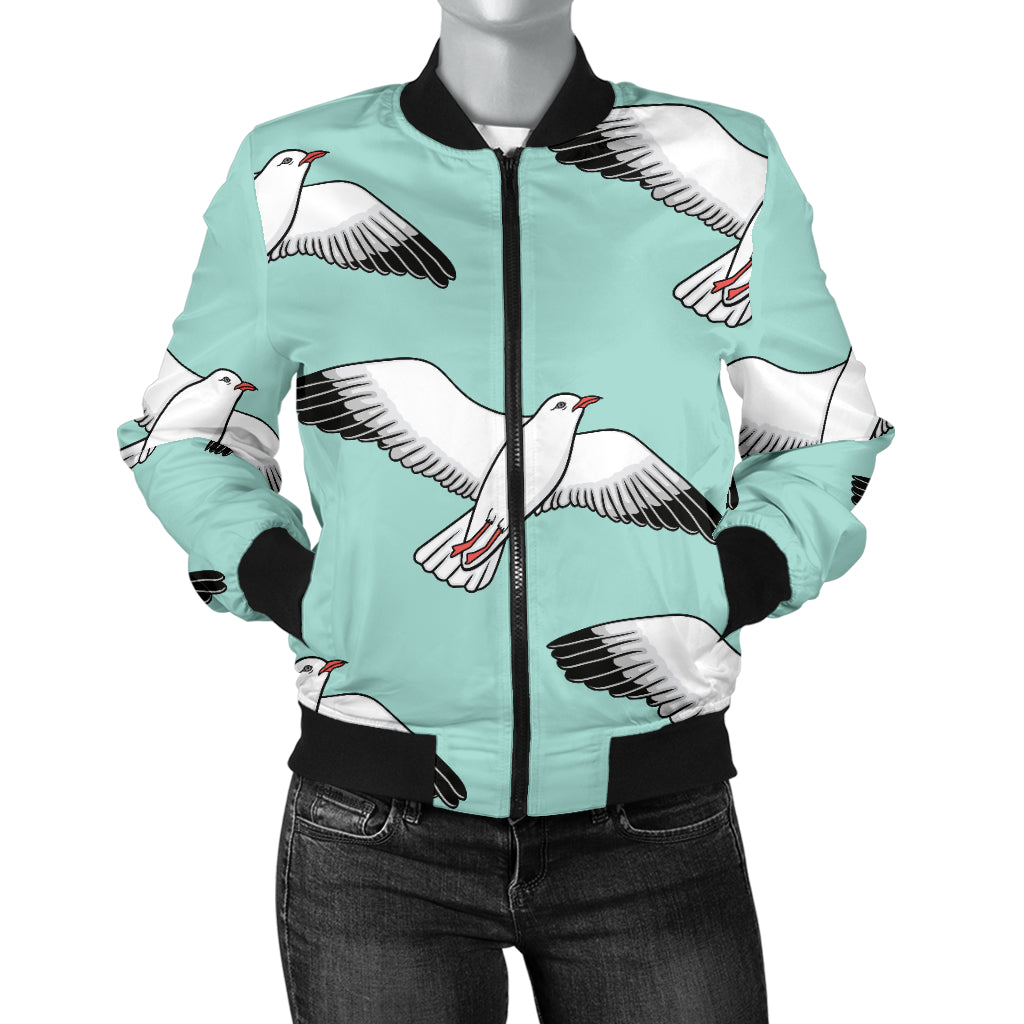 Pigeon Pattern Print Design 02 Women's Bomber Jacket