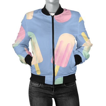 Ice Cream Pattern Print Design 05 Women's Bomber Jacket