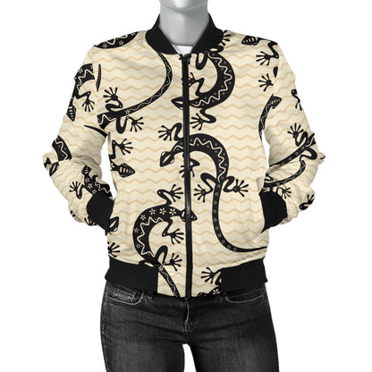 lizard Pattern Print Design 02 Women's Bomber Jacket