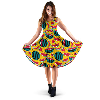 Watermelon Pattern Print Design WM02 Midi Dress