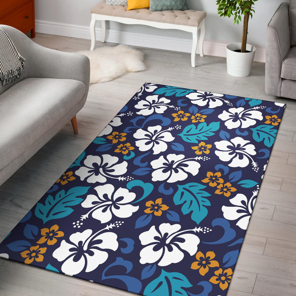 Hibiscus Pattern Print Design HB030 Area Rugs