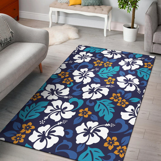 Hibiscus Pattern Print Design HB030 Area Rugs