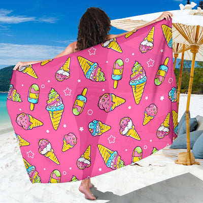 Ice Cream Pattern Print Design IC04 Sarong Pareo Wrap