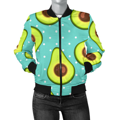 Avocado Pattern Print Design AC012 Women Bomber Jacket