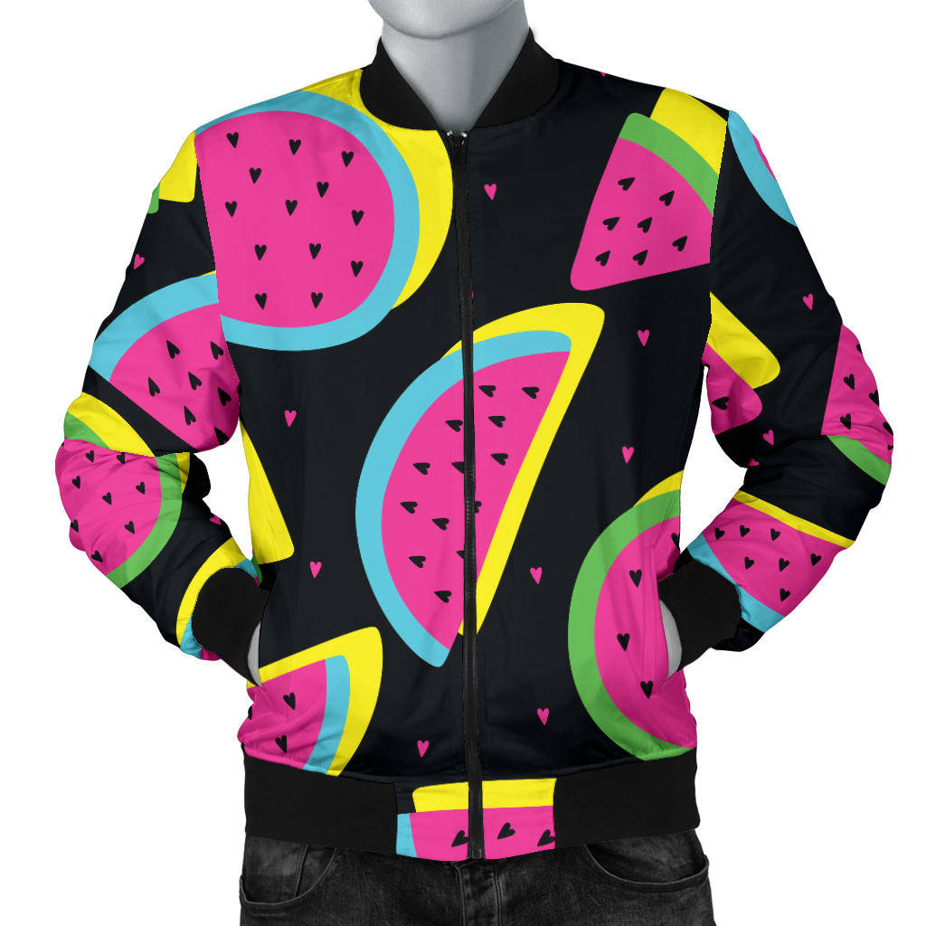 Watermelon Pattern Print Design WM07 Men Bomber Jacket
